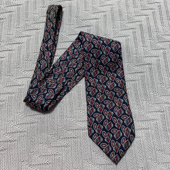 Vintage Christian Dior 80s abstract print Italian silk tie - Picture 1 of 5